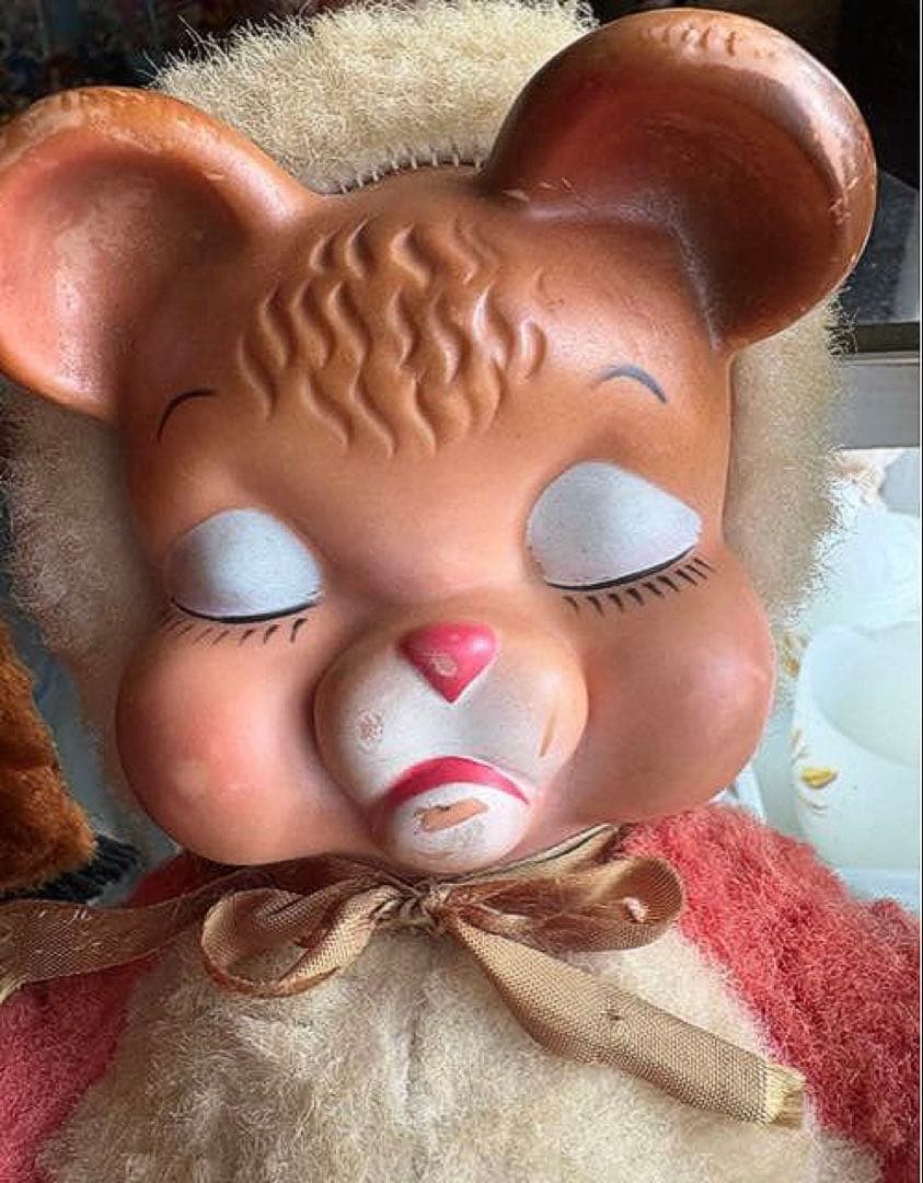 ビンテージ ラバーフェイスドール ベア 泣き顔