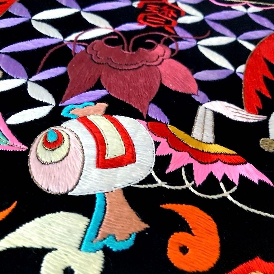 アンティーク名古屋帯 刺繍 宝船 宝尽くし 大正ロマン 正絹 No.50