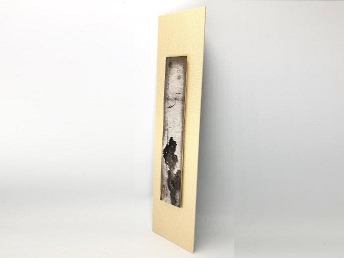 【 横山大観 肉筆短冊 】　伝世品　　額装50×14.8ｃｍ