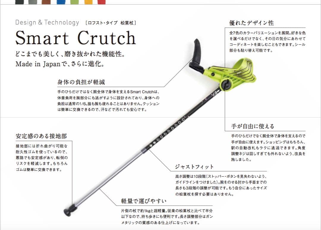 リハビリ用ロフストランドクラッチ杖 イエローL レギュラー - メルカリ