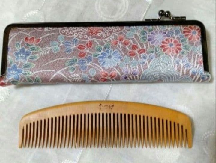【未使用】本つげ櫛　お六ぐし　14.5cm
