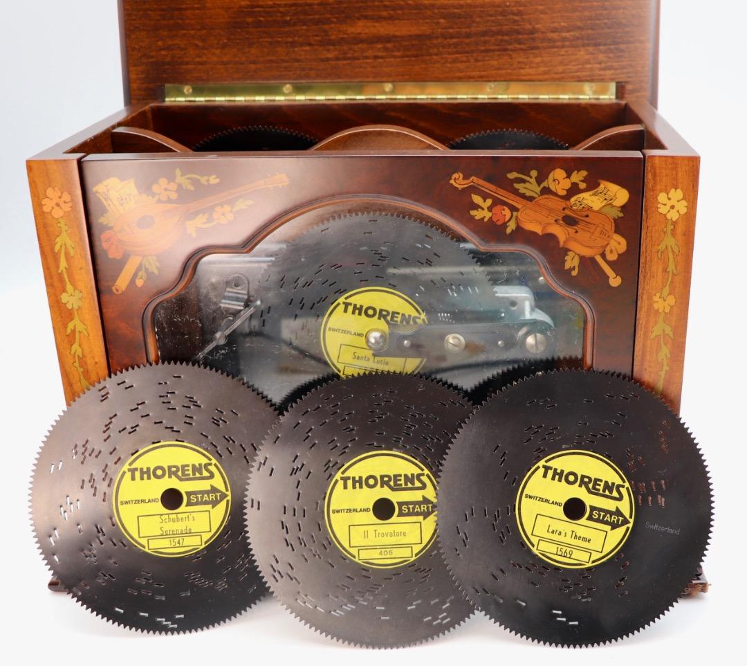THORENS スイス製ディスク・オルゴール・ボックス、ディスク6枚付きの