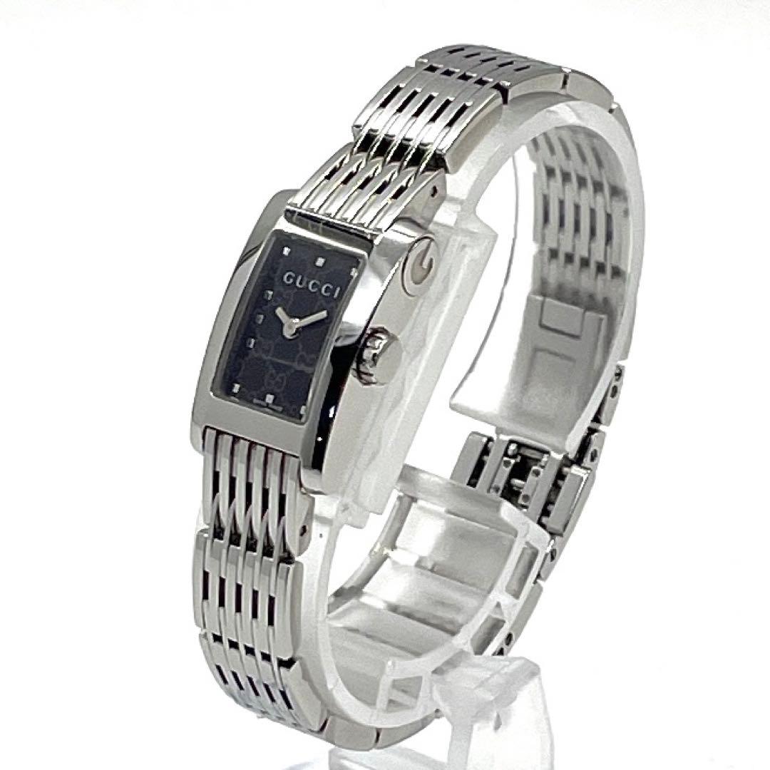 GUCCI Gメトロ レクタンブル 8600Lクオーツ 腕時計 ブラック文字盤 Gucci 8600L G Metro Diamond Watch Stainless Steel SS Ladies GUCCI