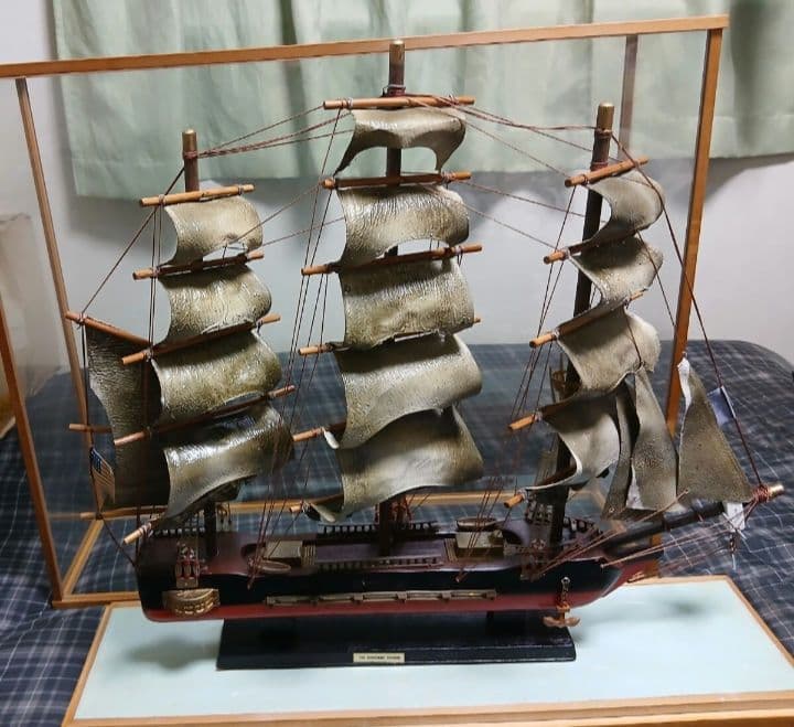 THE BONHOMME RICHARD 帆船 模型 ガラスケース付き 帆船模型 THE BONHOMME RICHARD | ブリキのおもちゃ＆アンティーク TOY