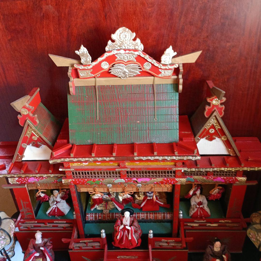 お値下げ♥雛人形 御殿飾り 伝統的な雛人形セット 昭和30年レトロ