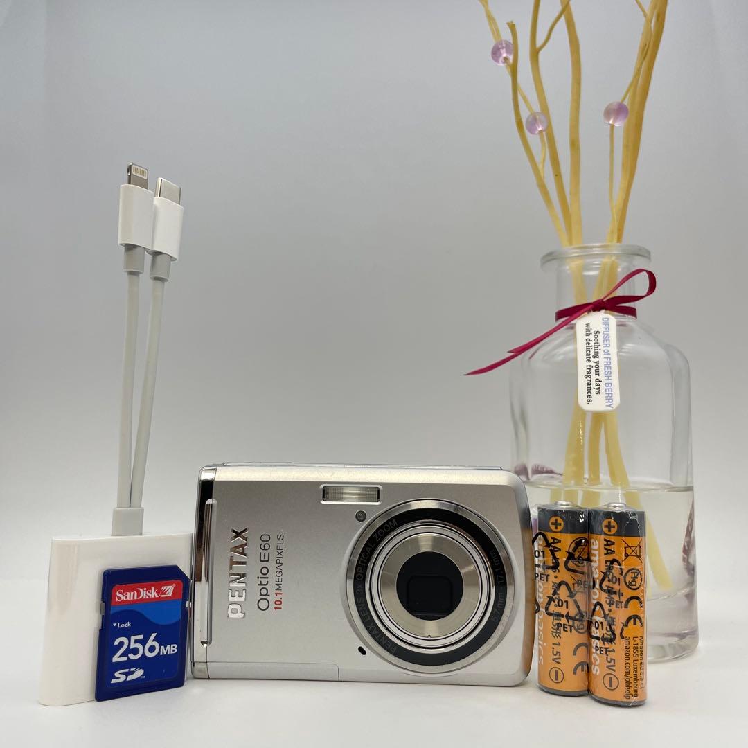 動作確認済✨PENTAX Optio E60✨スマホ転送OK 単三電池 可愛い