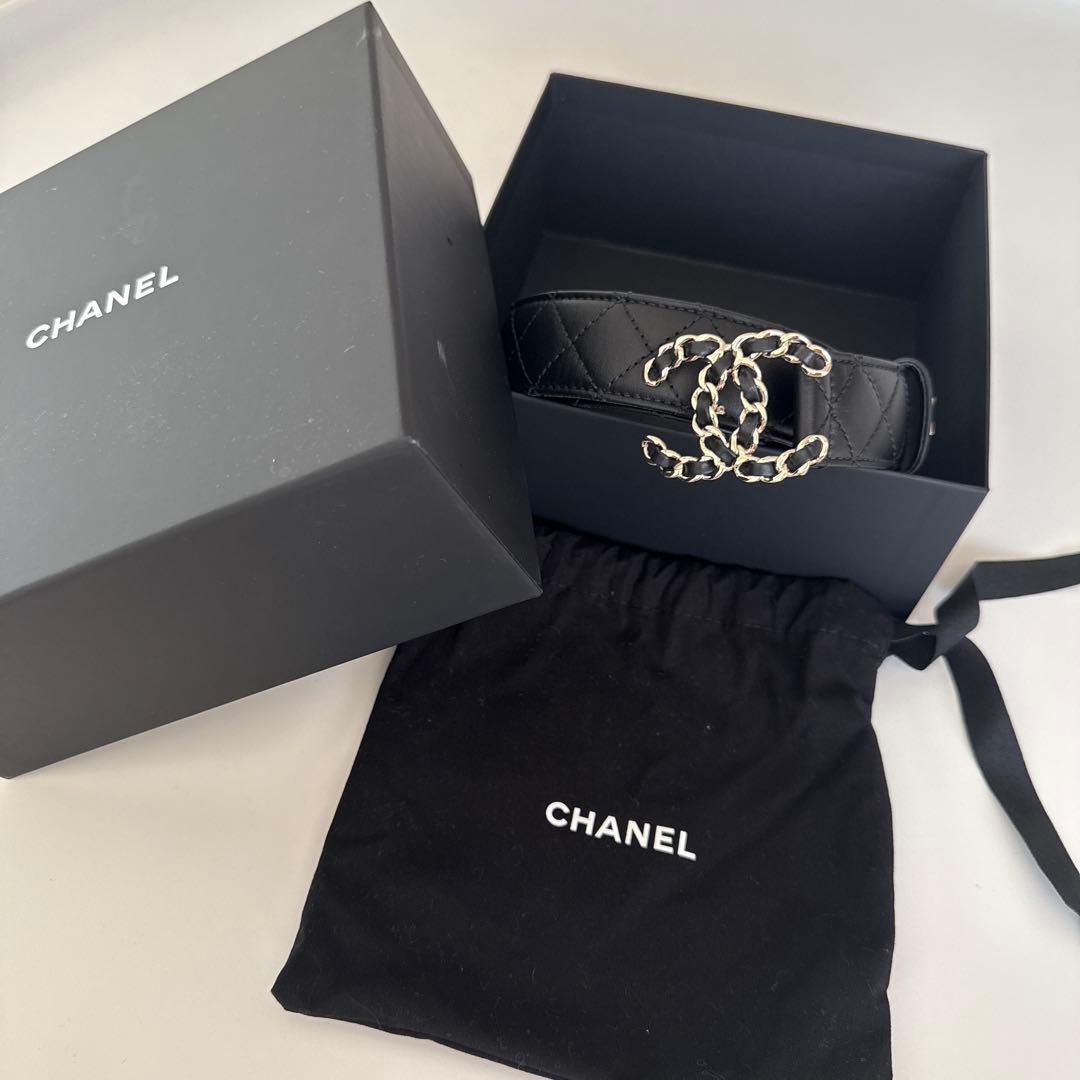 Mさん専用　CHANEL ブラック キルティング ベルト レザー ベルト - カーフスキン、ブラック — ファッション | CHANEL