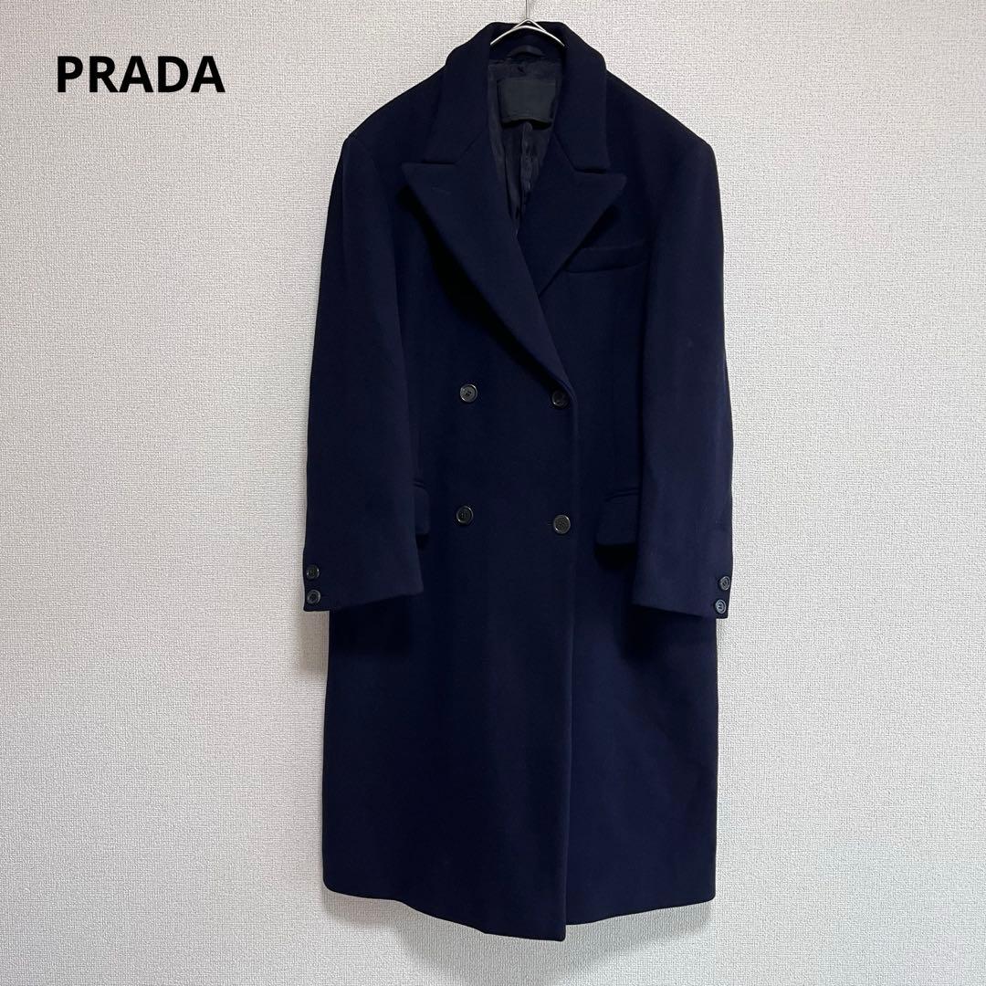 プラダ イタリア製 ウール ダブル チェスターコート ロングコート