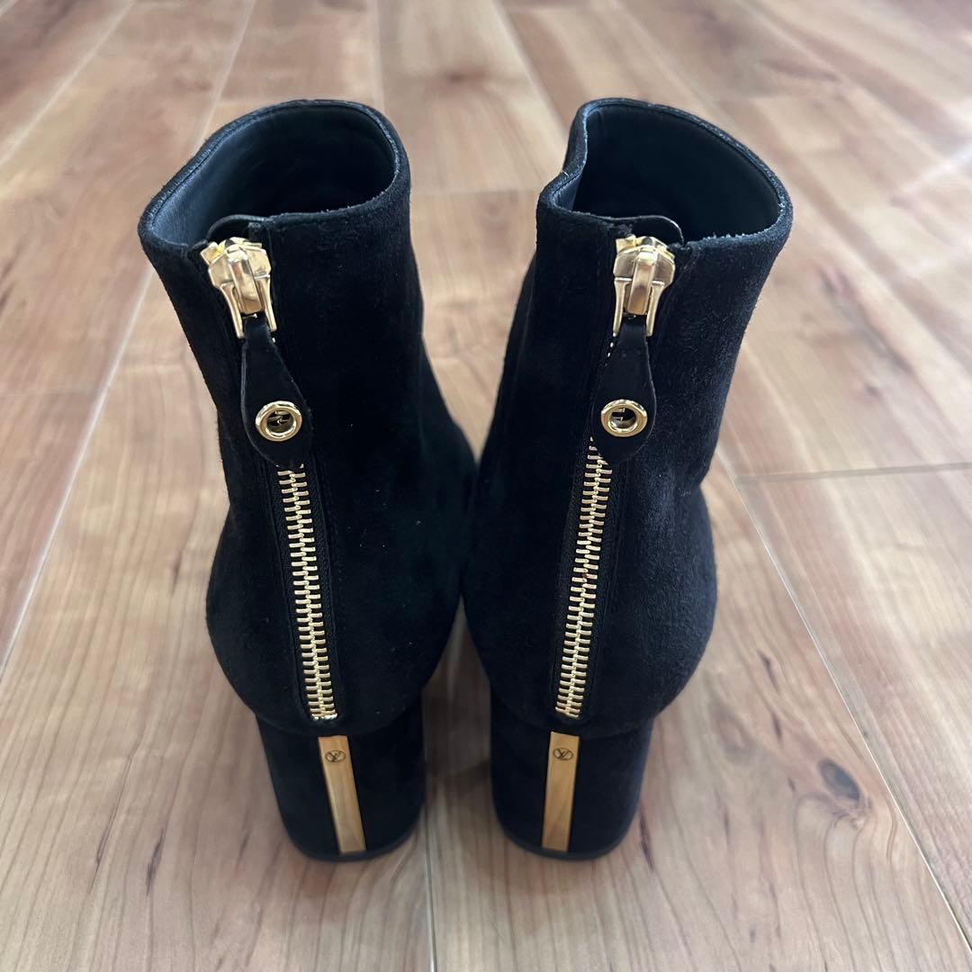 ルイヴィトンブラックスエードブーツ ゴールドファスナー35 1/2 - 靴