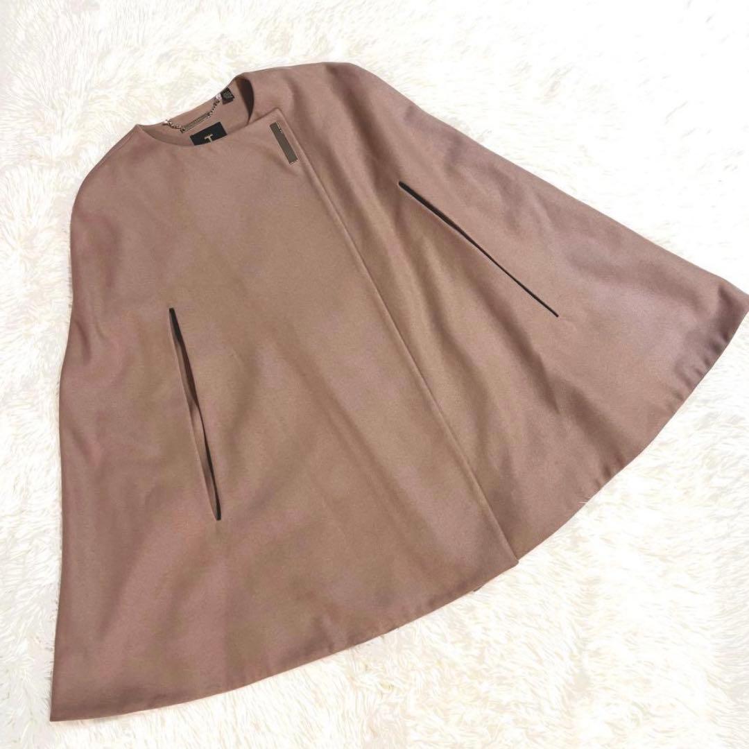 TED BAKER テッドベイカー ケープポンチョ ラップオーバー ウール 茶色