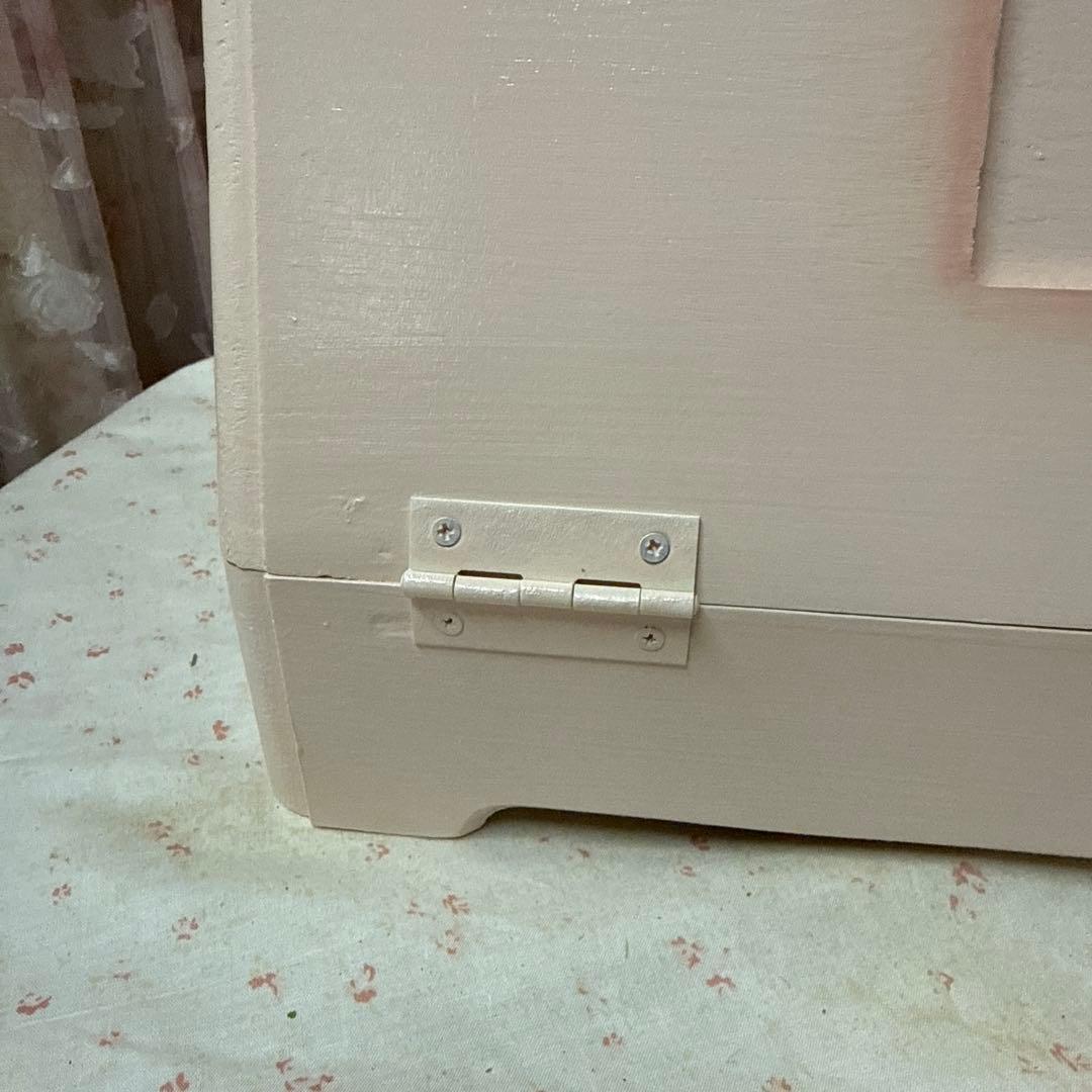 限定特価)マニーローズ取手と薔薇ステンシルの ブレッドボックスピンク