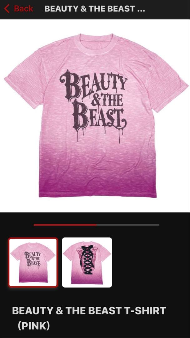 ミュージシャン HYDE BEAUTY & THE BEAST T-SHIRT (PINK)L ミュージシャン HYDE BEAUTY & THE BEAST T-SHIRT (PINK)L