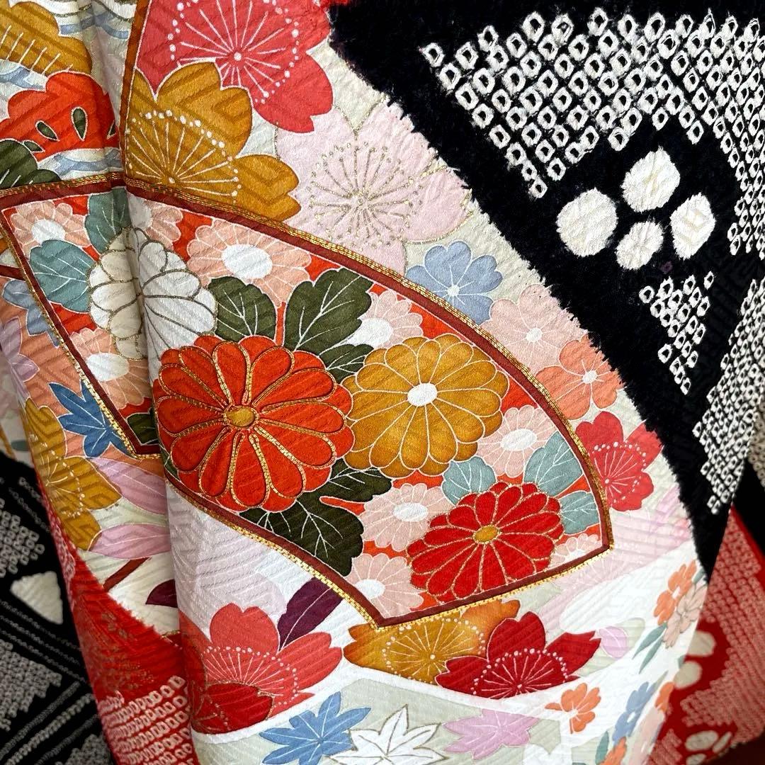 振袖フルセット 高身長 絞り 手描き友禅 成人式振袖 振袖 裄丈69