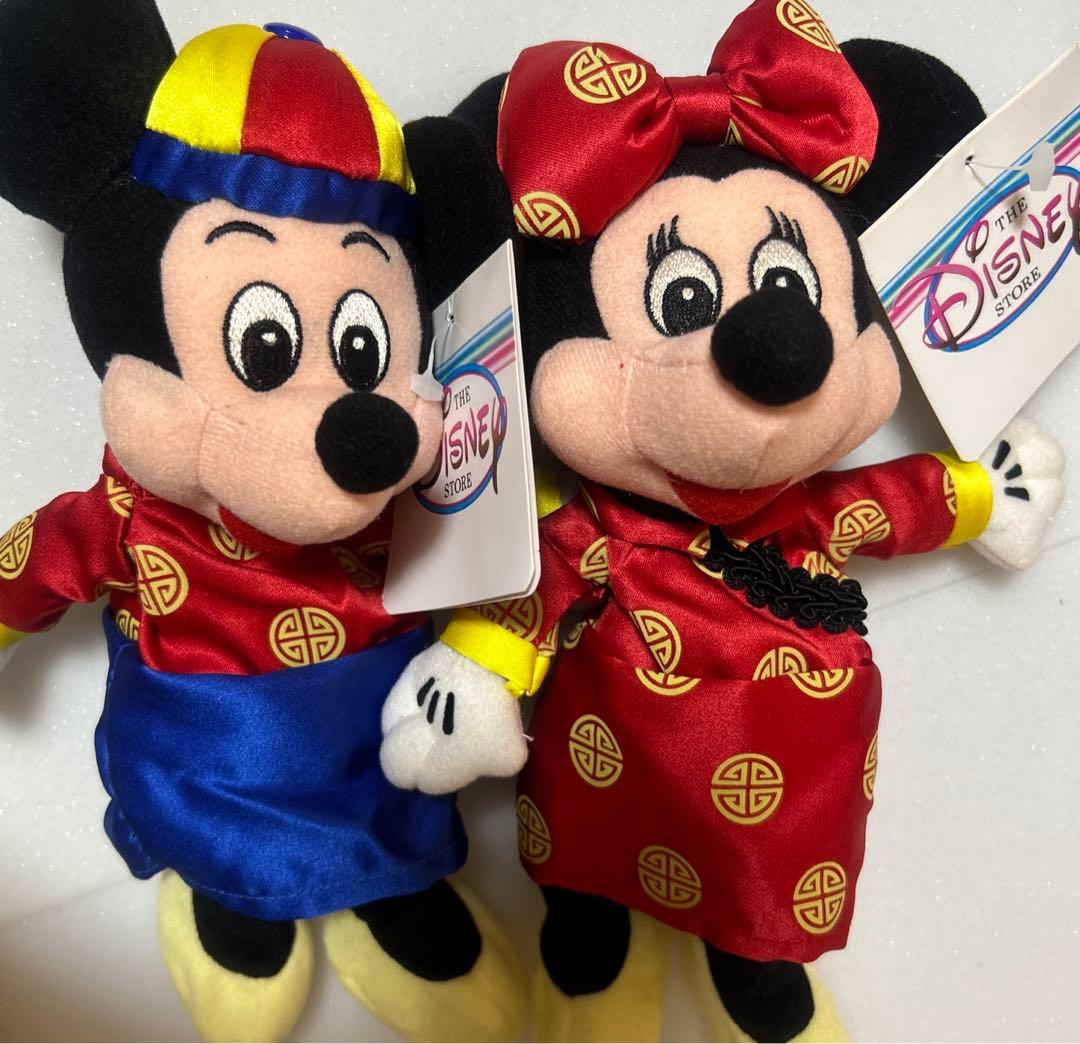 ミッキー ミニー プーさん ビーンバッグ チャイナ服 ぬいぐるみ 希少
