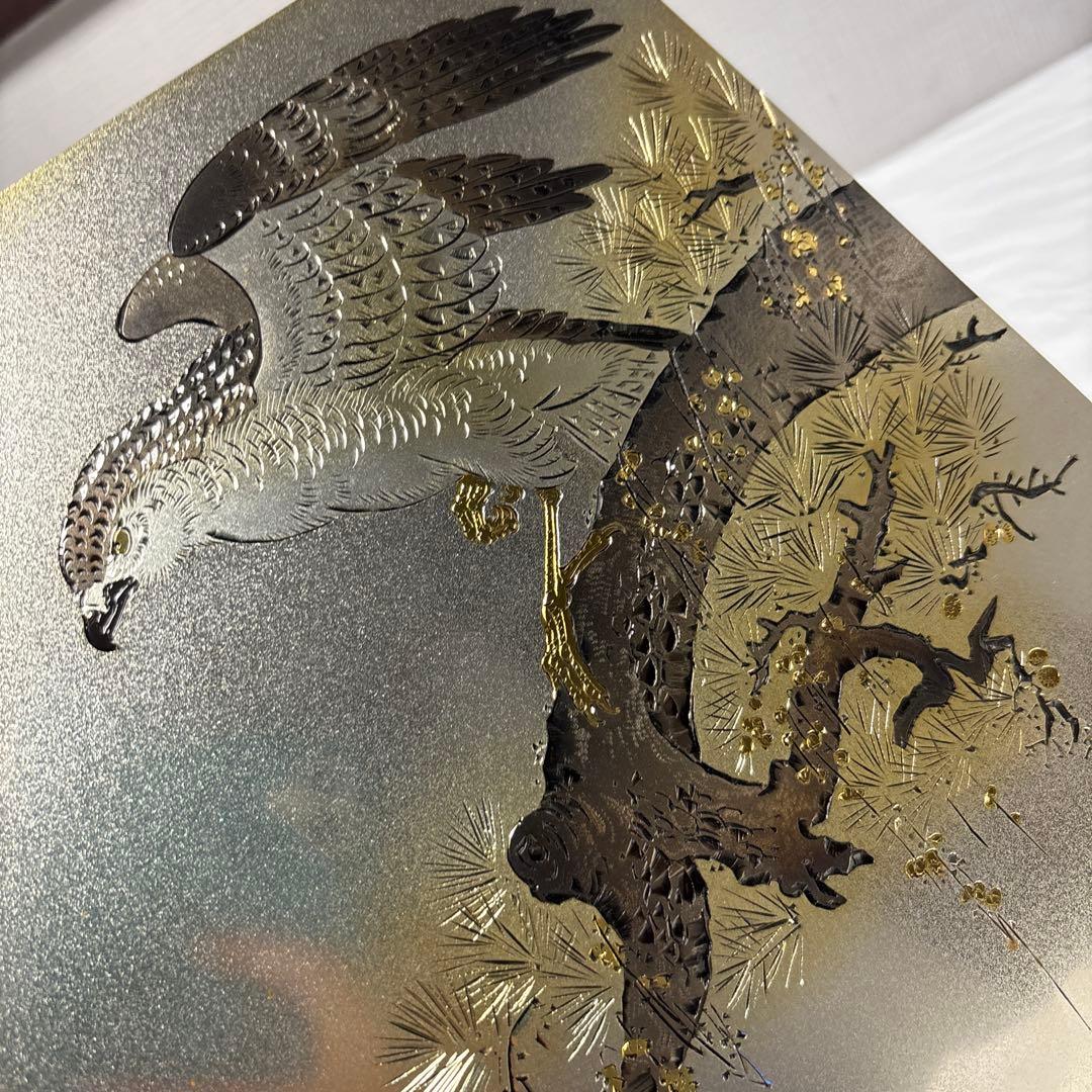 堀口光彦 彫金 金工 松樹鷹図 アンティーク レトロ - メルカリ