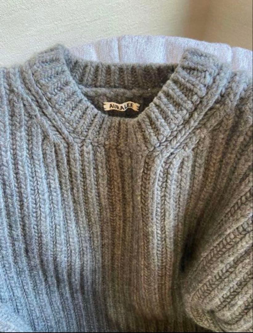 オーラリー スーパーミルドリブニット サイズ4 グレー - メルカリ