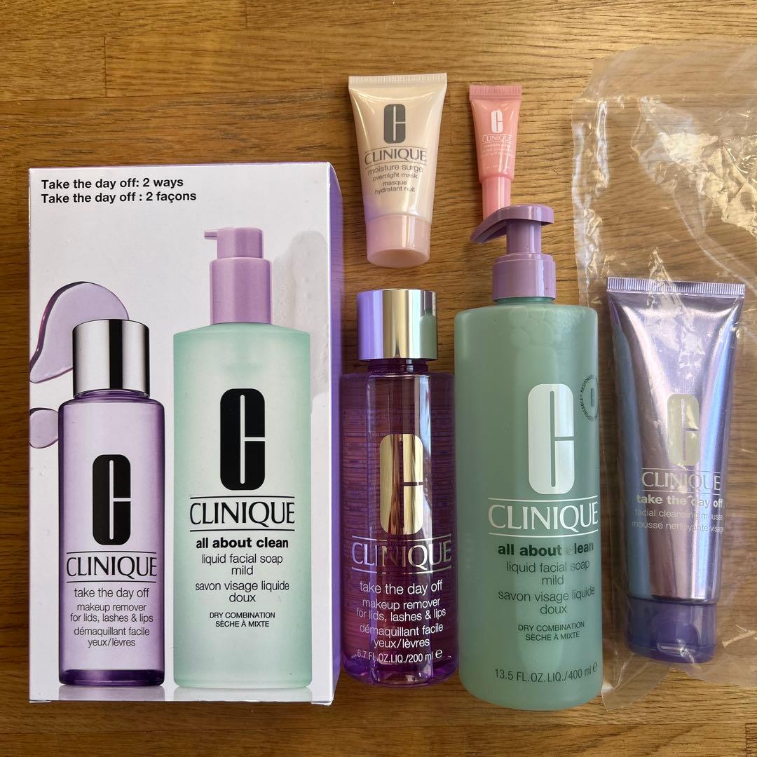 【未使用品】クリニーク　スキンケア３点＋おまけ2点 楽天市場】クリニーク モイスチャーサージ セットの通販