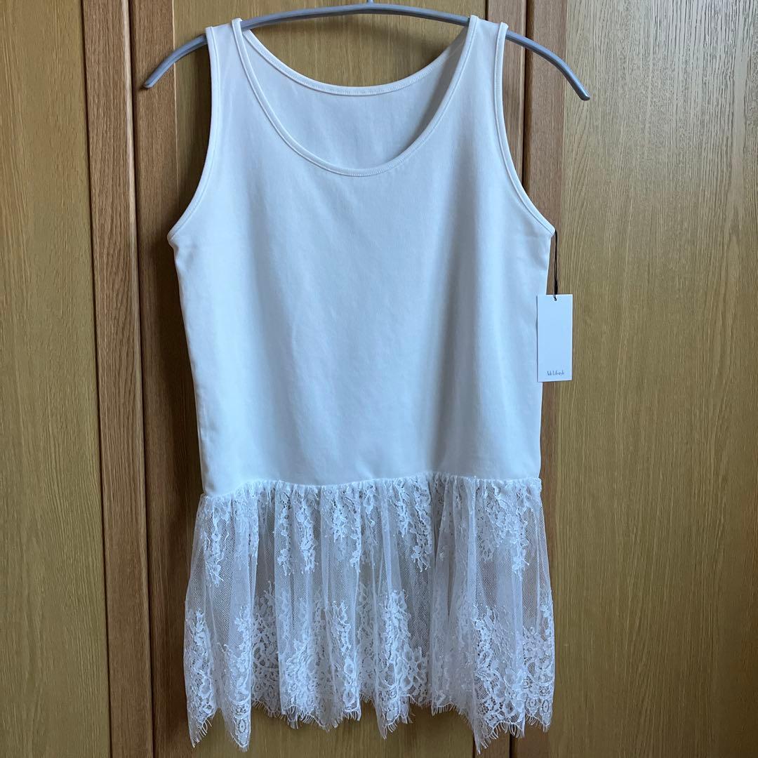 Ade 裾レースタンクトップ ホワイト フリーサイズ - メルカリ