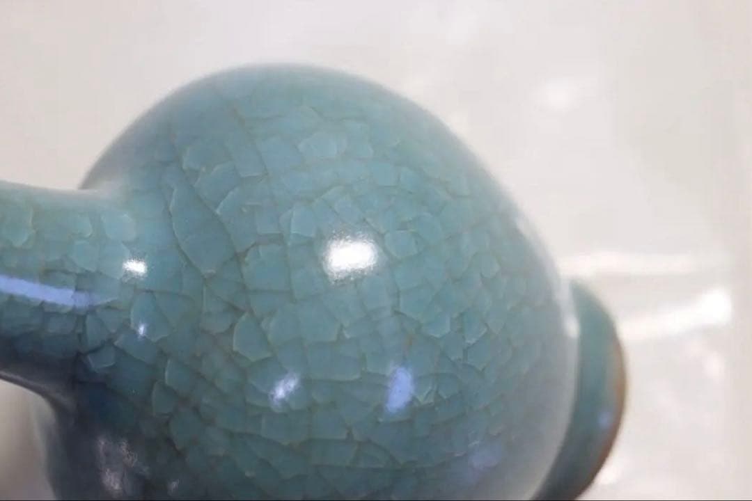 中国 宋時代 天青釉汝窑冰片纹长颈瓶 青磁長頸瓶 七官青磁 - メルカリ