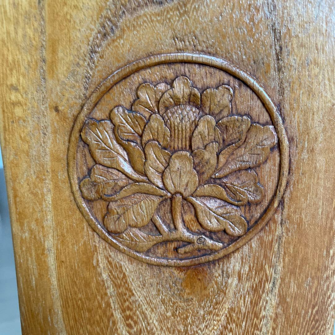 唐木椅子 唐木家具 木製 美品 アンティーク 彫刻 牡丹彫刻 中国家具 李