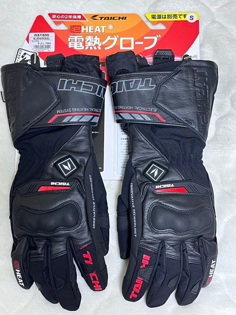 RS TAICHI 電熱グローブ ブラック/レッド Sサイズ rst656-bk-1.jpg