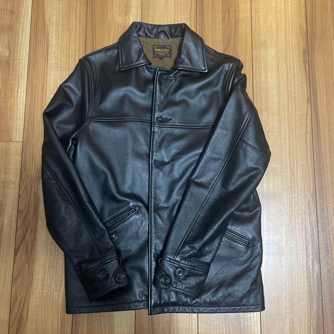 PUBLIC HLD レザーカーコート - メルカリ