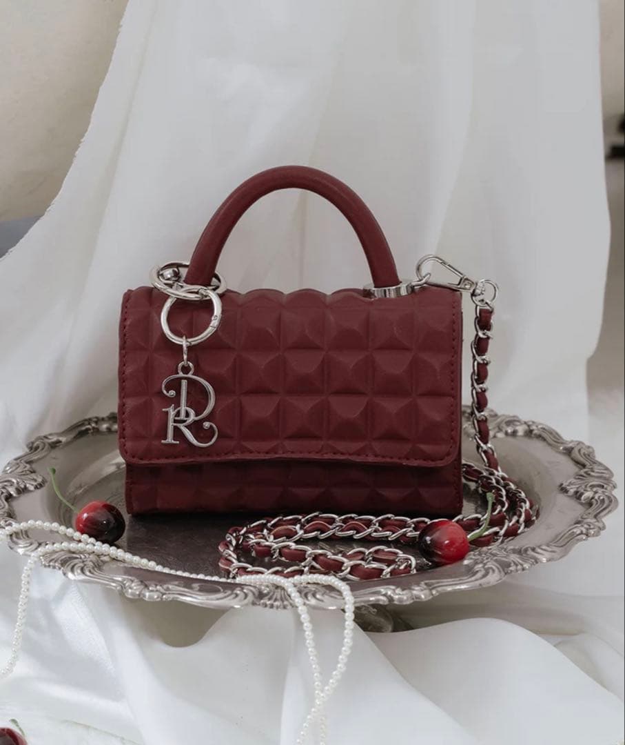 darich ダーリッチ DRチャームチョコレートハンドバッグ ボルドー