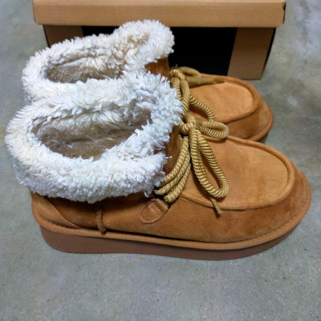 niko and  オリジナルフェイクムートンモカシンブーツ キャメル L