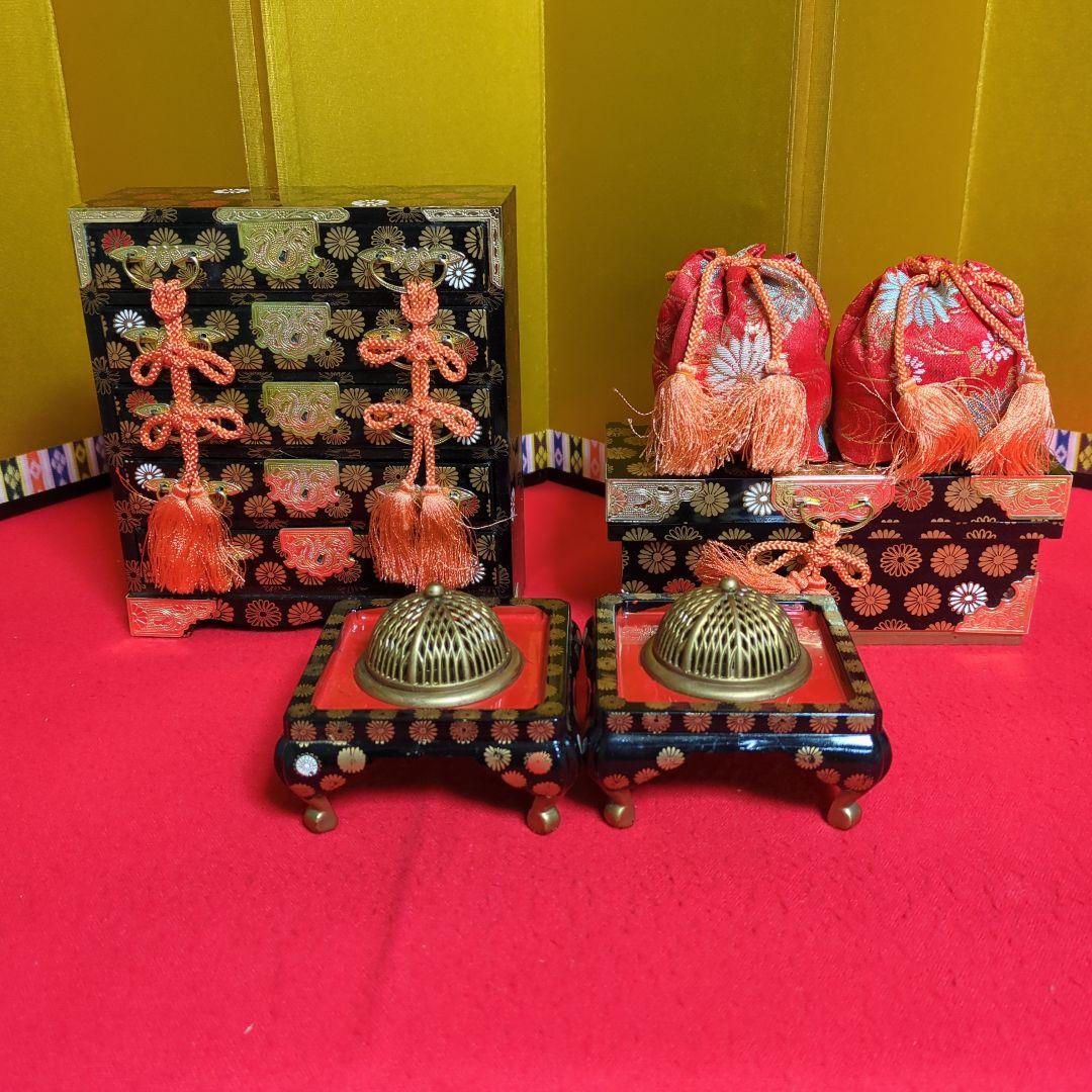6】雛人形道具 箪笥 長持 衣装袋 火鉢 雛飾り ひな祭り 昭和レトロ