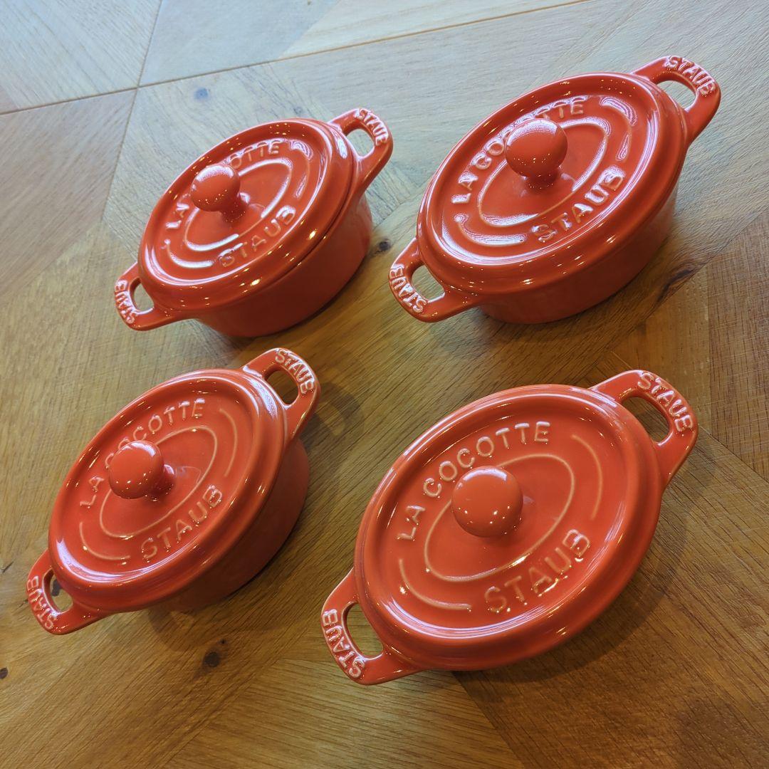 STAUB ココット オーバル 4個セット オレンジ 11cm ストウブ - メルカリ