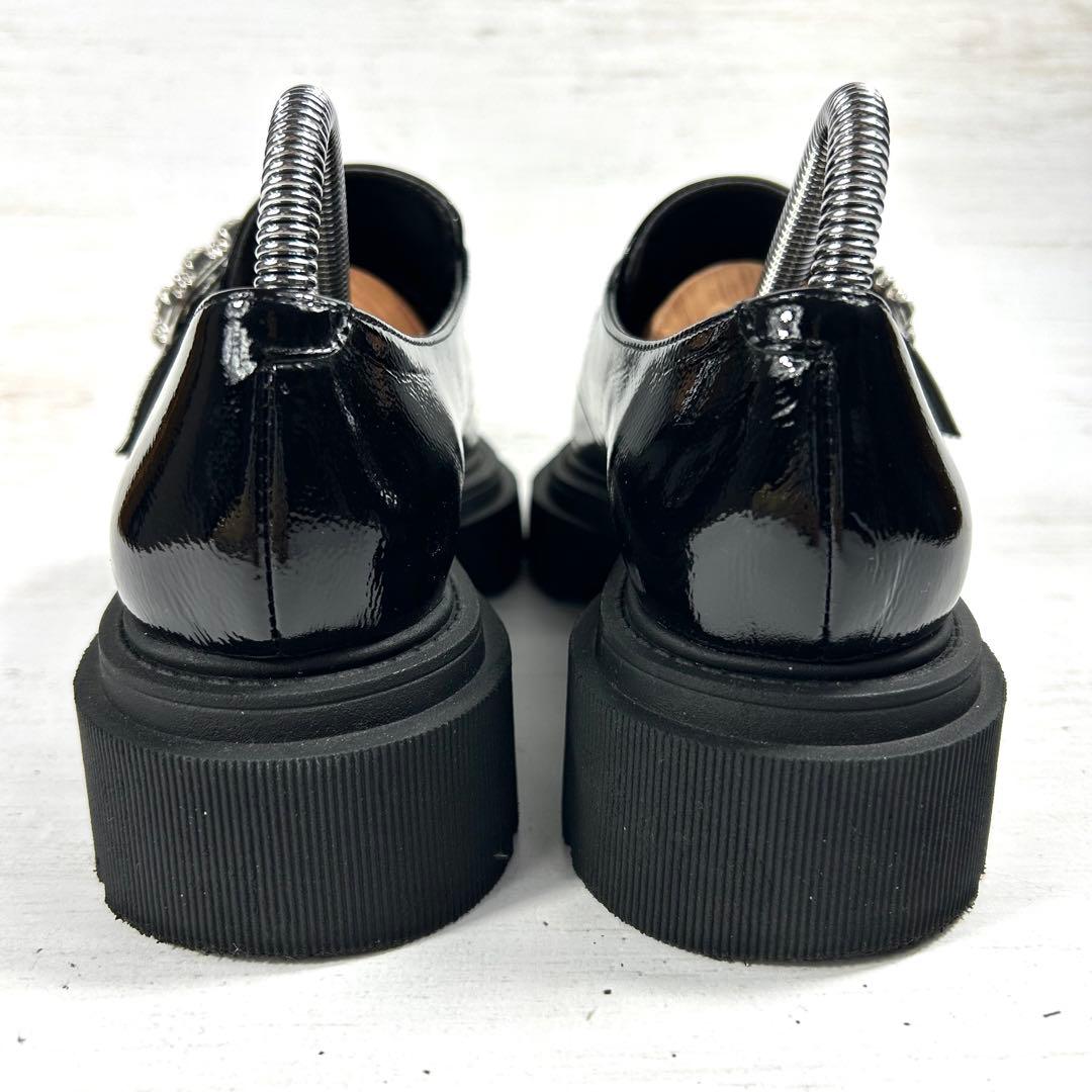 DIANA シュリンクエナメル ローファー ビジュー 22.0