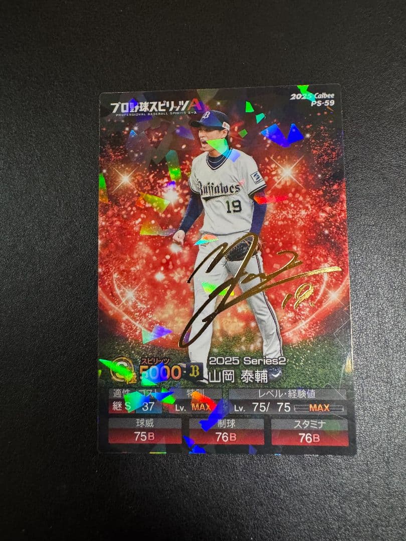 山岡泰輔 金箔サイン プロ野球チップス プロ野球スピリッツA