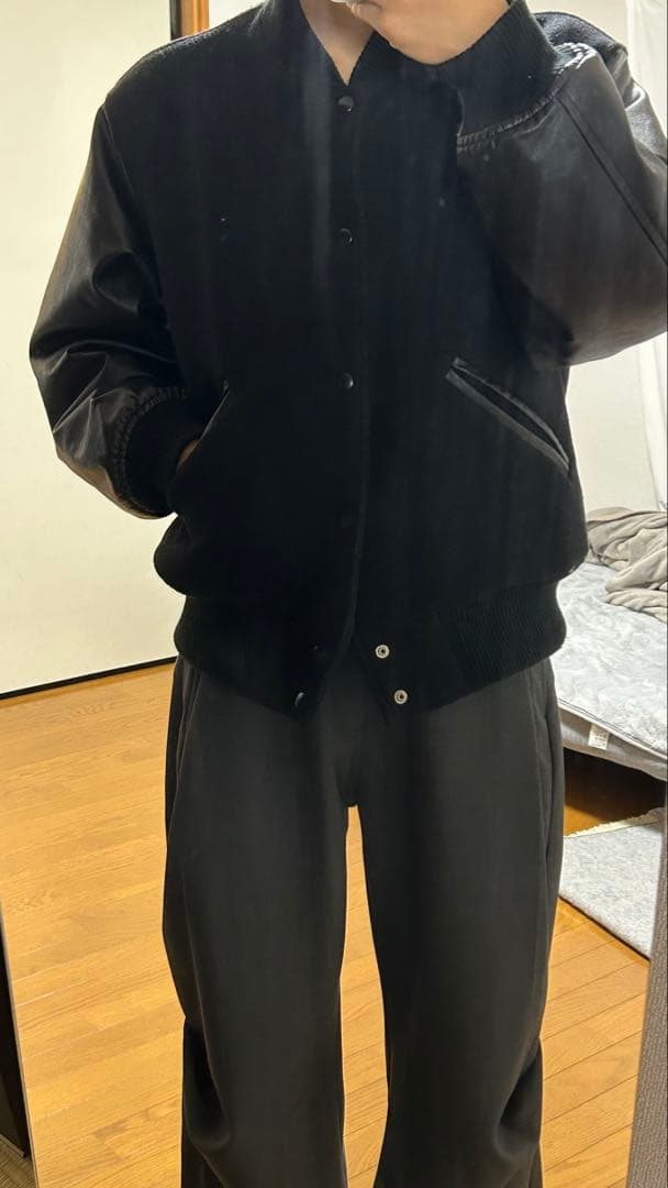 Beams スタジャン　レザー BEAMS（ビームス）△blackmeans / Stadium Jacket Black（ブルゾン