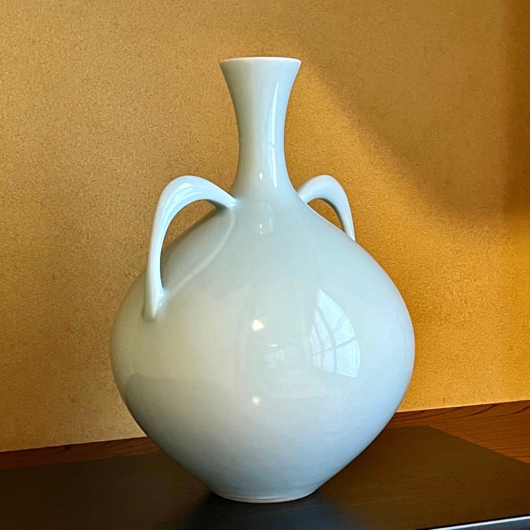 九谷焼 白磁 堂前忠正 作家もの 壺 つぼ 共箱 共布