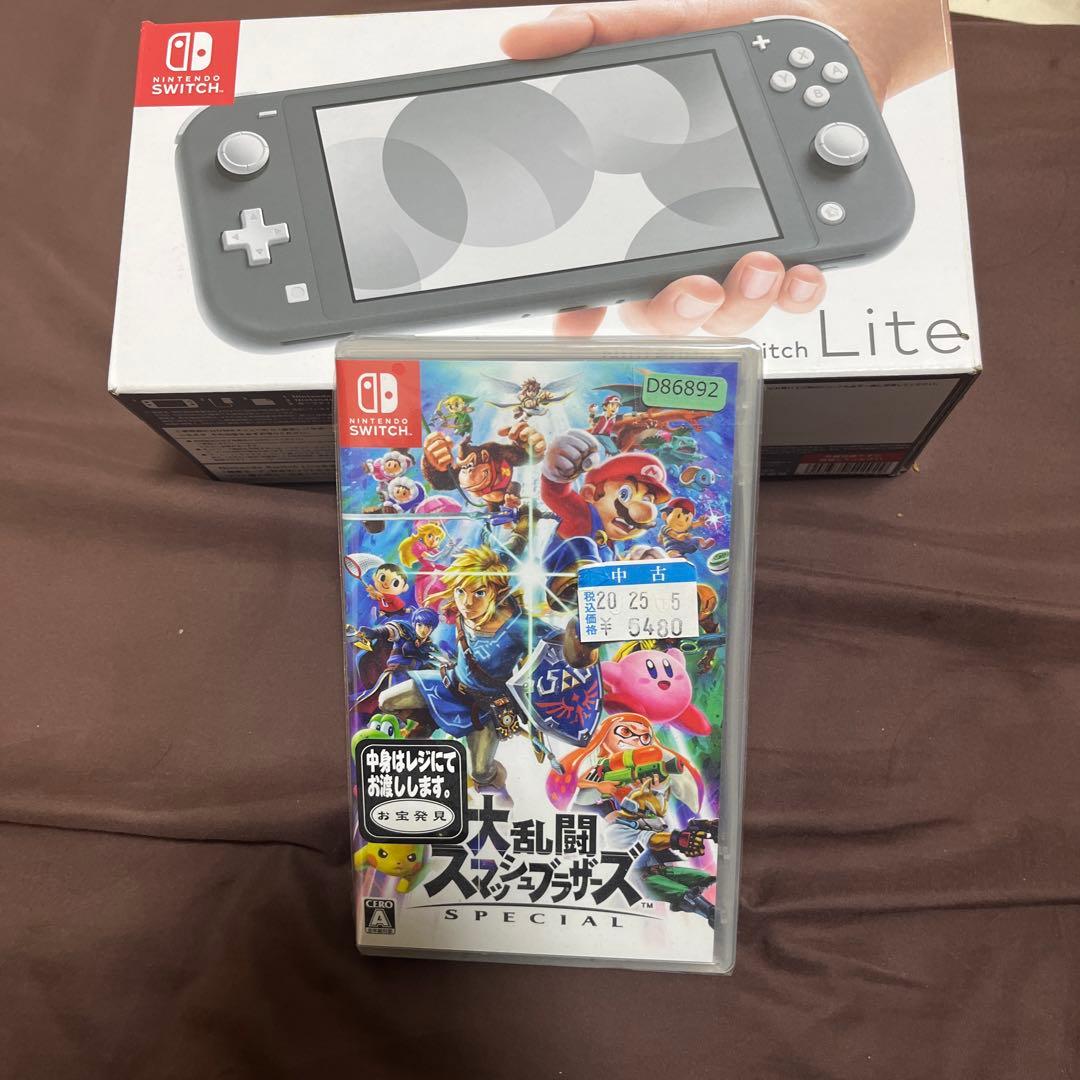Nintendo Switch Lite グレー + スマブラセット！ Nintendo Switch Lite 32GB, Mario + Rabbids Game, Japan Import, US
