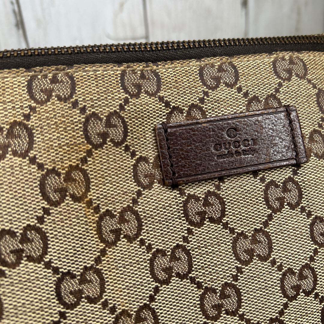 GUCCI ショルダーバッグ GGキャンバス ロゴ レザー ブラウン GGの通販