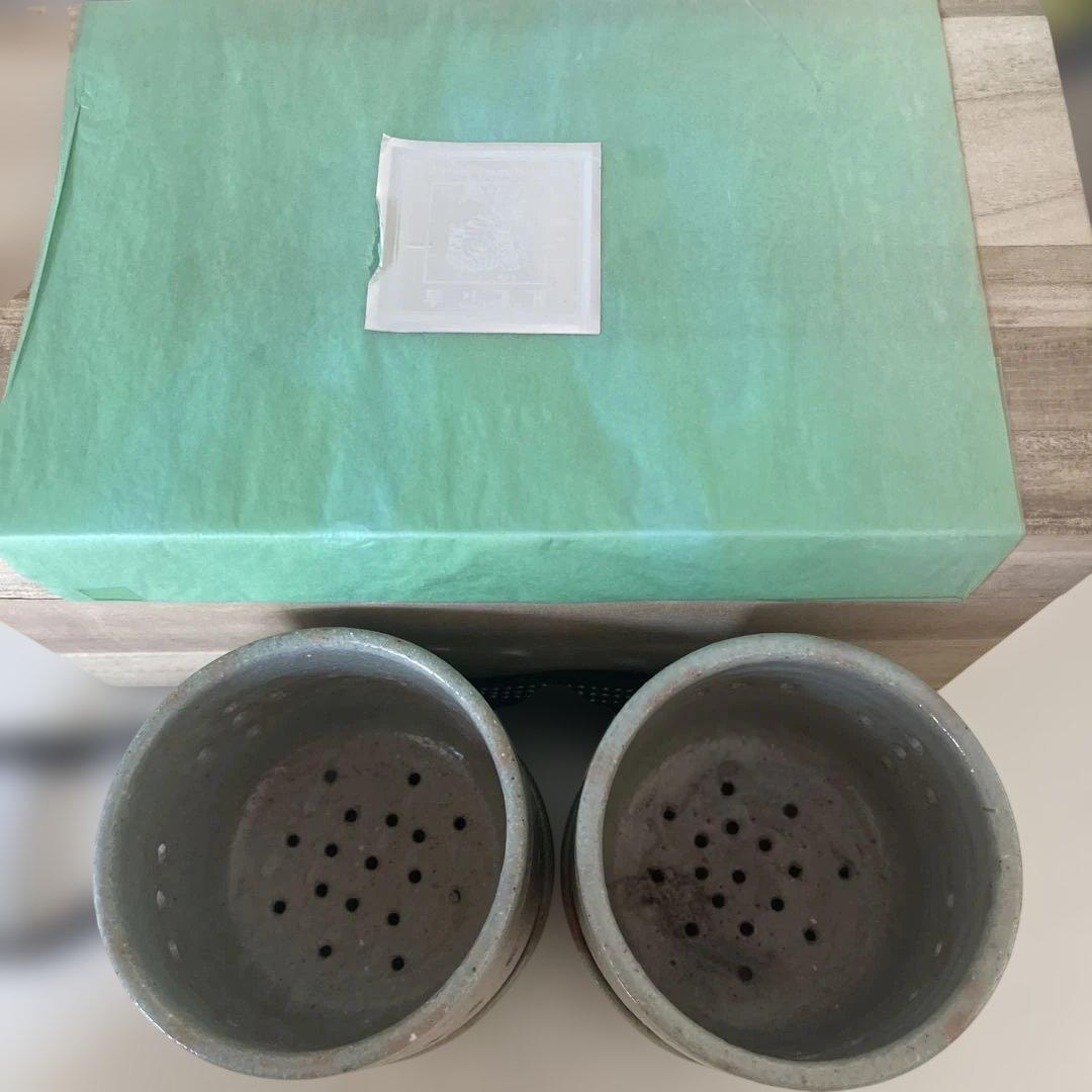 韓国の陶器製お香立て2個セット　ヴィンテージ 香皿 お香立て 陶器 おしゃれ ミニ コーン インセンスホルダー イン