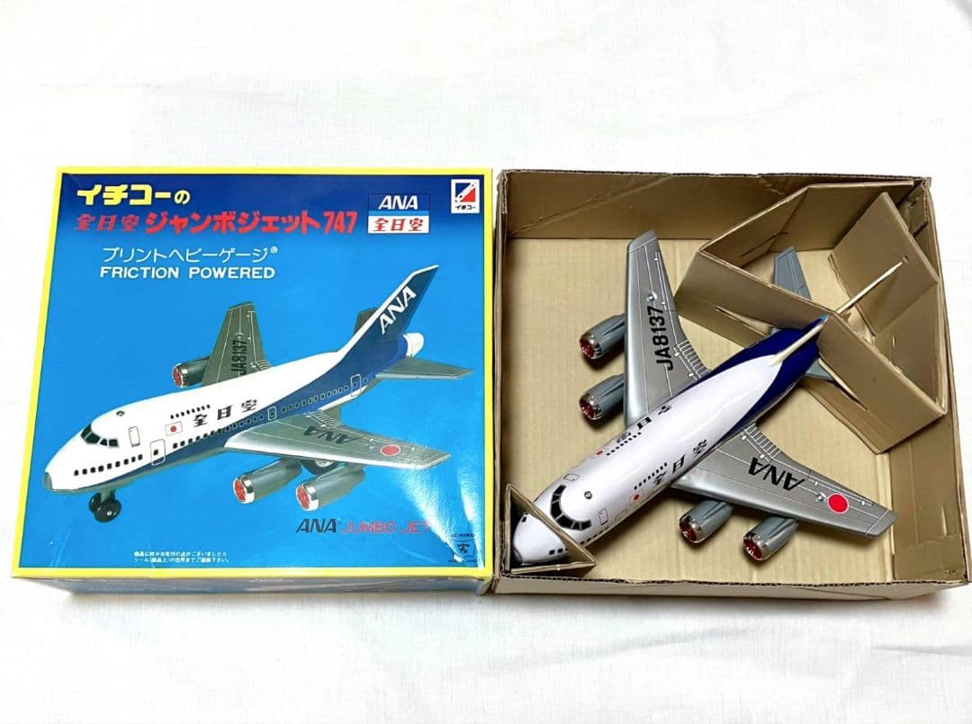 全日空　ジャンボジェット　747 ANA 日本製　ブリキ ビンテージ　飛行機 Yahoo!オークション -「ジャンボジェット」(ブリキ) (ビンテージ)の