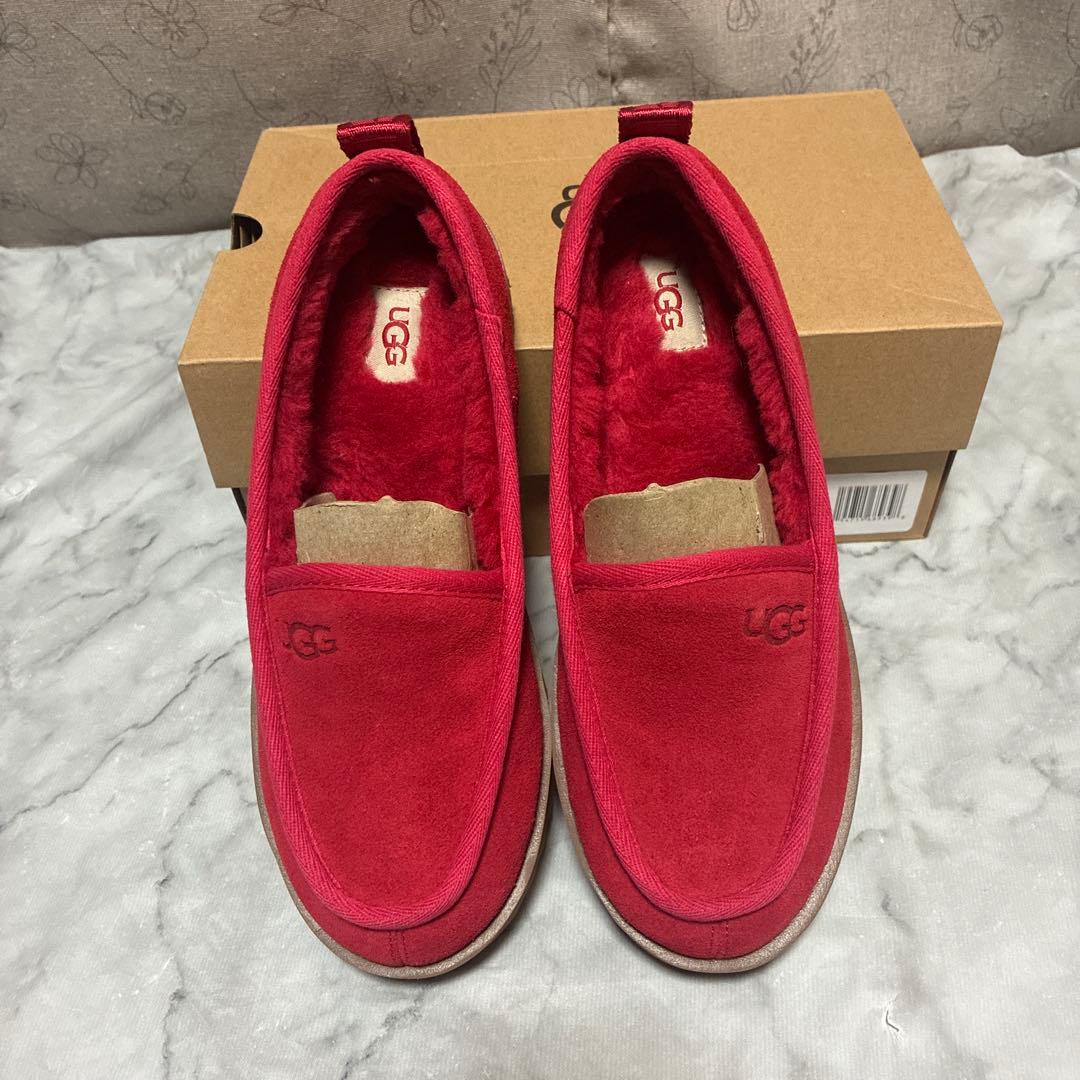 極美品】UGG アグ モカシン 完売カラーリボンレッド