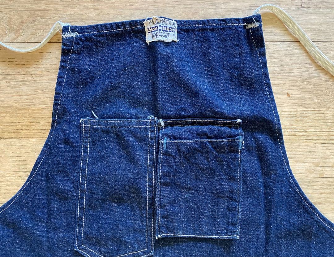 50s ヴィンテージ HERCULES デニムショップエプロン セルビッジ付き