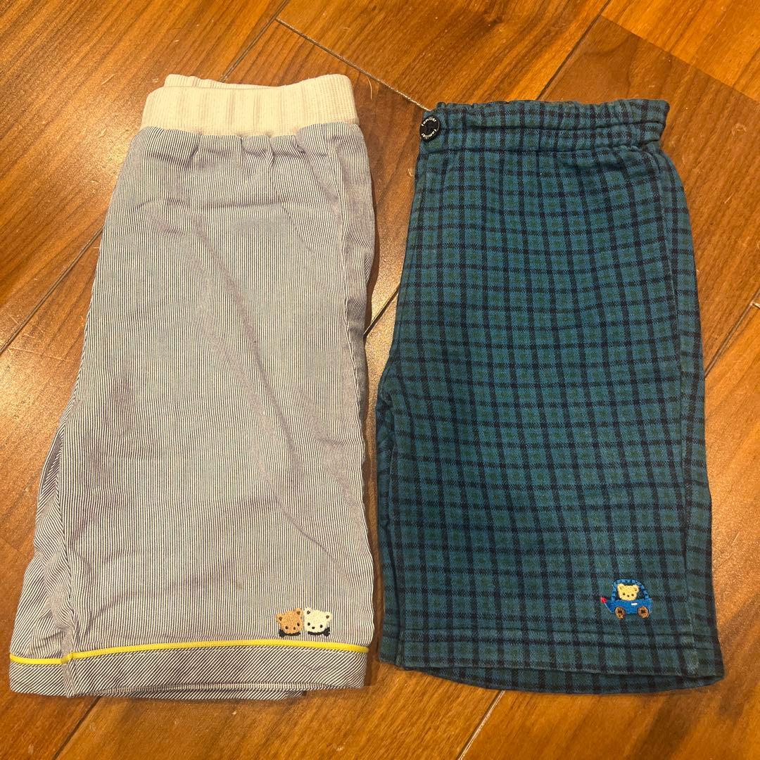 ファミリア ハーフパンツ セット チェック ストライプ 90 90cm 男の子