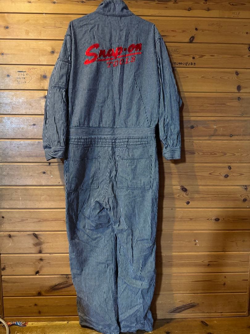 Snap-on ストライプ オーバーオール LL - メルカリ