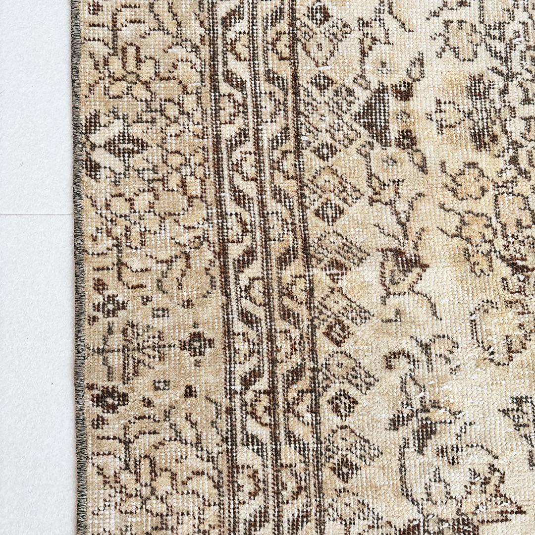 LEI様専用 トルコ 大判 ヴィンテージラグ ベージュ ブラウン グリーン