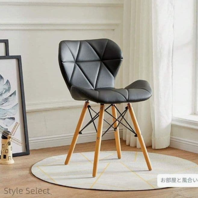ダイニングチェア 4脚セット PU レザー 木脚 北欧風 組立簡単