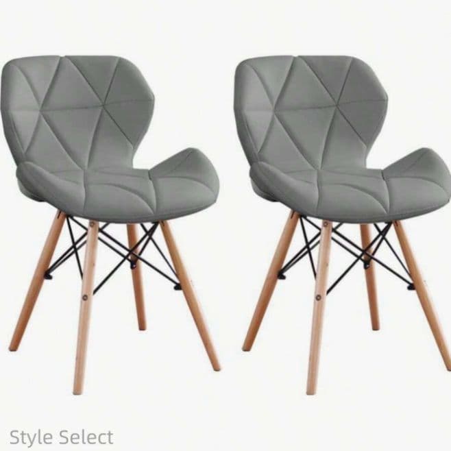 ダイニングチェア 4脚セット PU レザー 木脚 北欧風 組立簡単