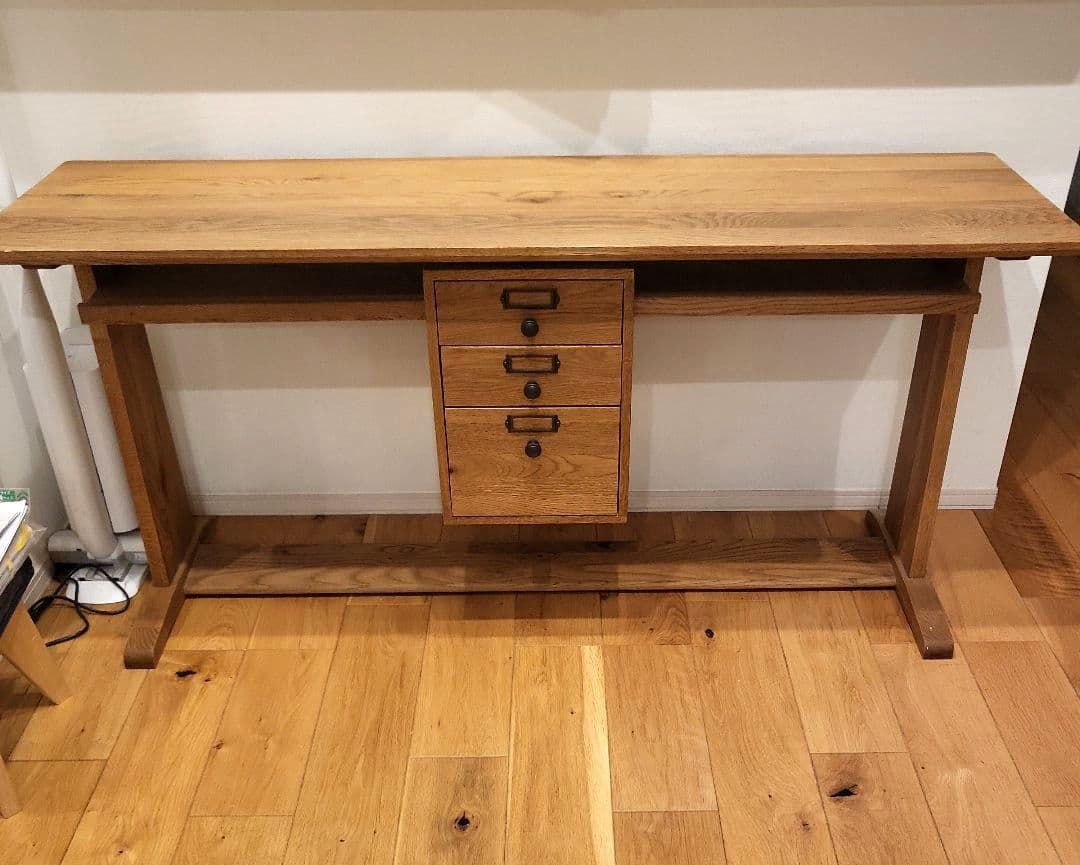 【YIng】イージーライフ　ツインデスク　150cm幅 デスク オーク無垢【EASY LIFE/イージーライフ】シンプルで頑丈な机