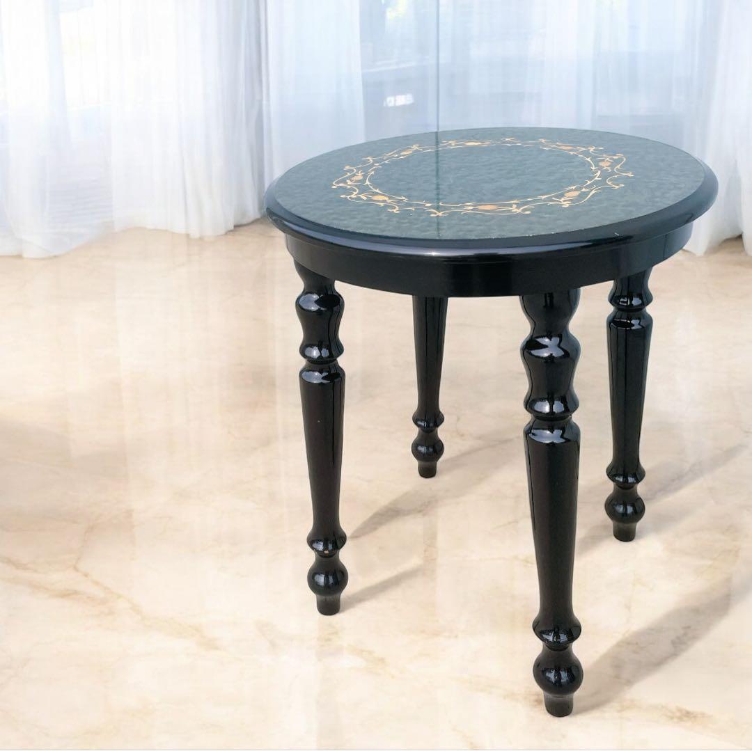 美品送料込】イタリア ドマン バーズアイ 象嵌 スツール 花台 サイド