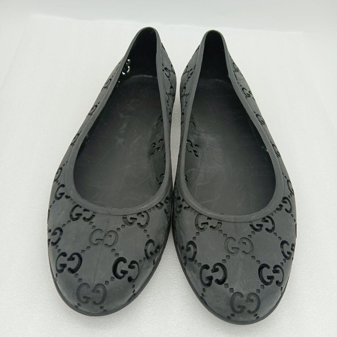 2-2464 GUCCI ラバーシューズ GG柄 ブラック - メルカリ