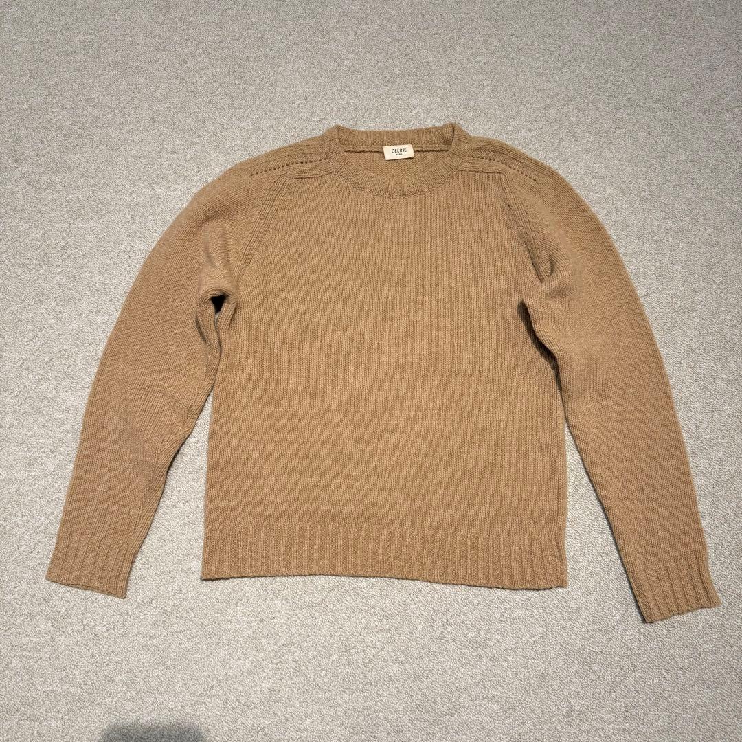 セリーヌ クルーネックニット ベージュ XS エディスリマン CELINE クルーネック ニット XL ベージュ ウール | MixTHINKS