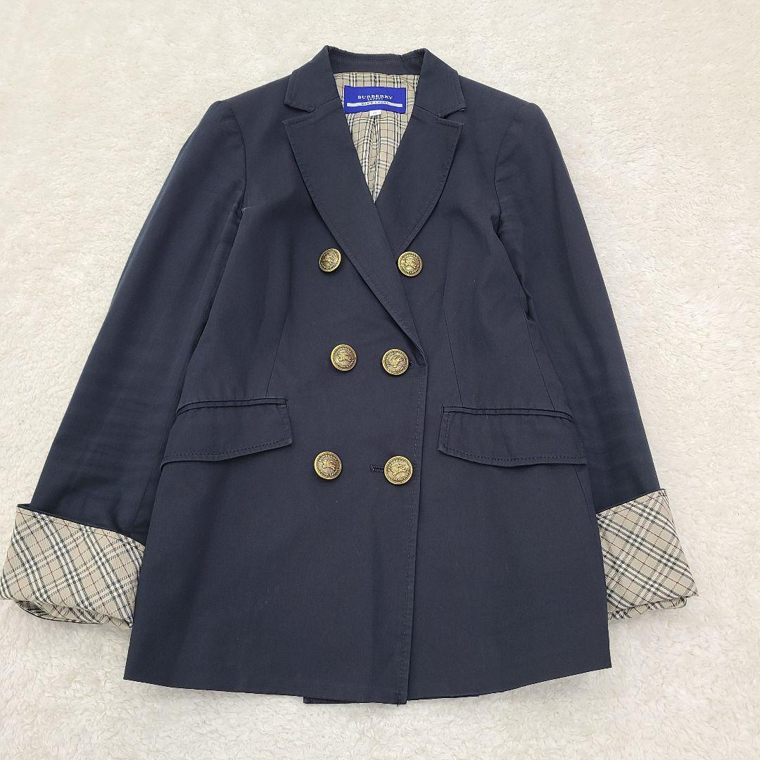 人気】 バーバリーブルーレーベル 紺ブレ ダブル ホースロゴ刻印 ノバ